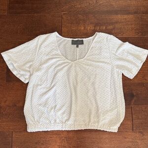 Sunday in Brooklyn Cream Textured Blouse